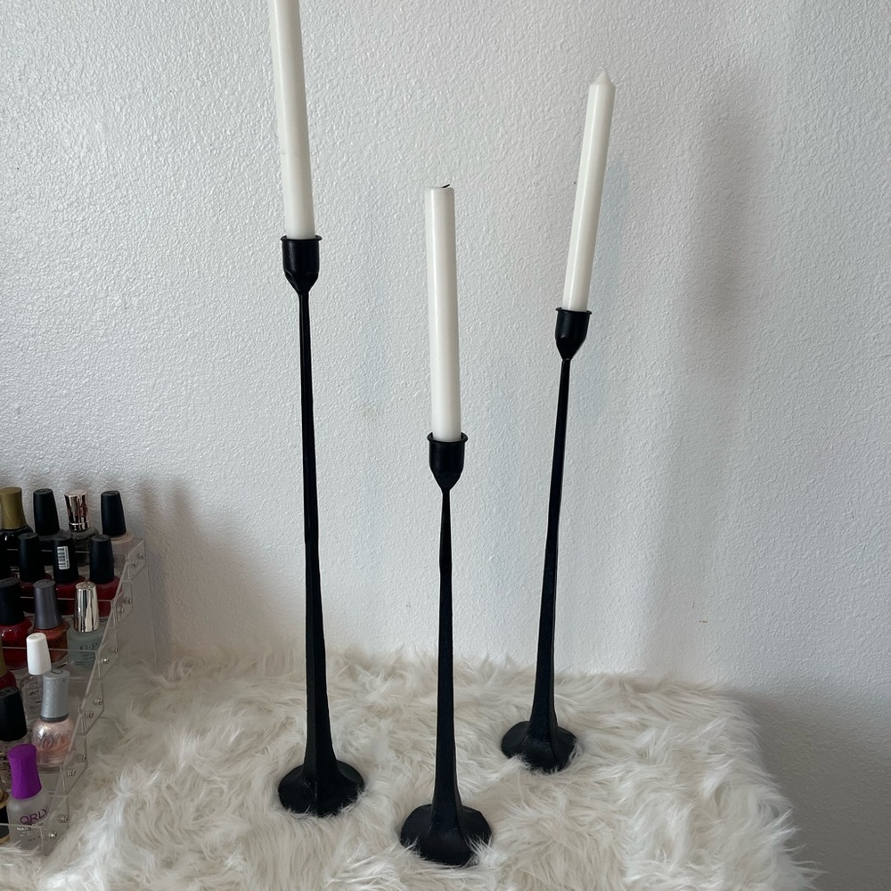 Cast Iron candle 🕯️ holders  with candles